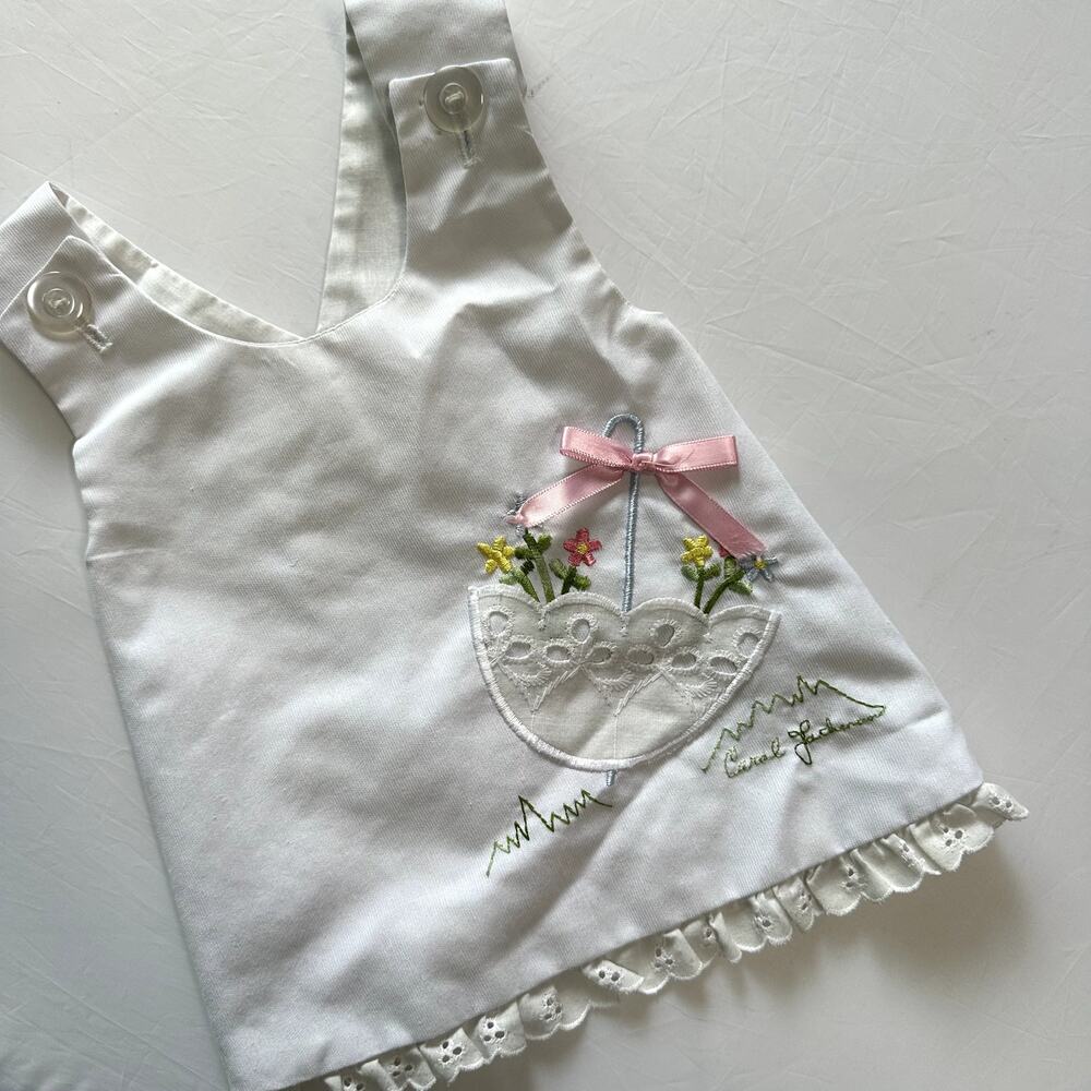 Vintage Howday Sportswear Of Miami Embroidered Pinafore Apron Dress